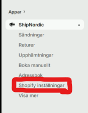 Shopify inställningar