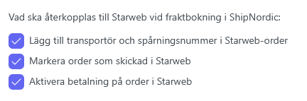 Inställningar för orderstatus